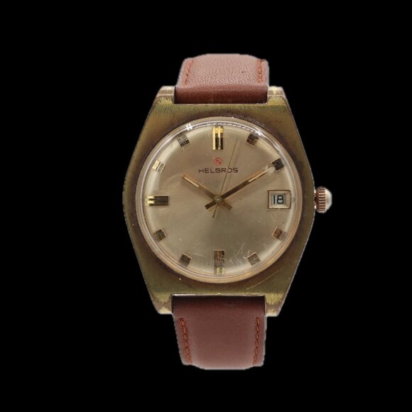 Vintage Helbros Men's Automatic Wristwatch 1561 Germany Steel & Gold Tone - Picture 1 of 4